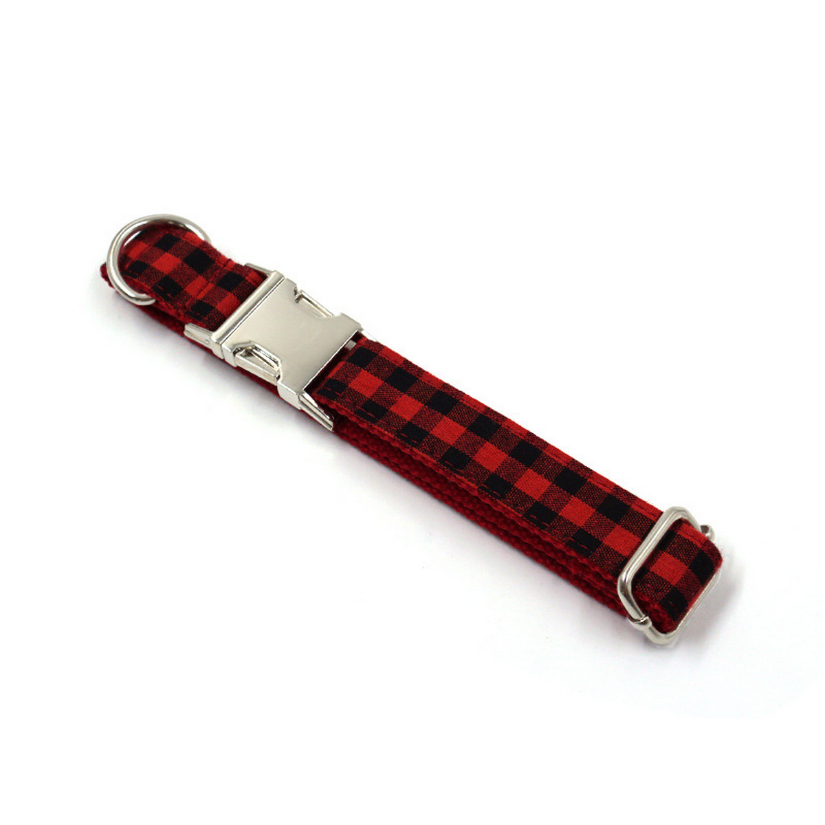 Dog Collar – Red Black Plaid_CWMM7094