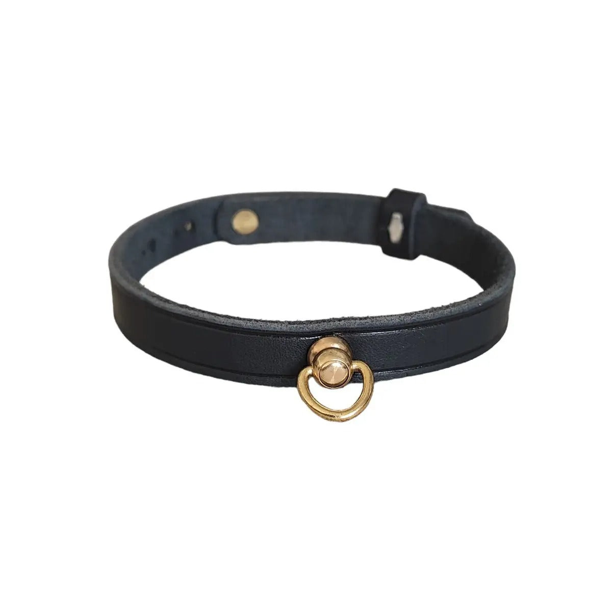 Genuine Leather Pet Collar with Bell Ring Loop_CWMM7719