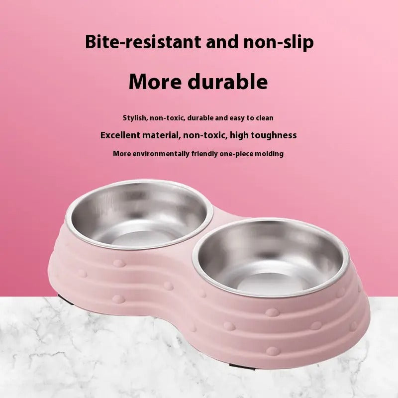 Pet Bowl with Stainless Steel, Double Bowl_CWMM5217