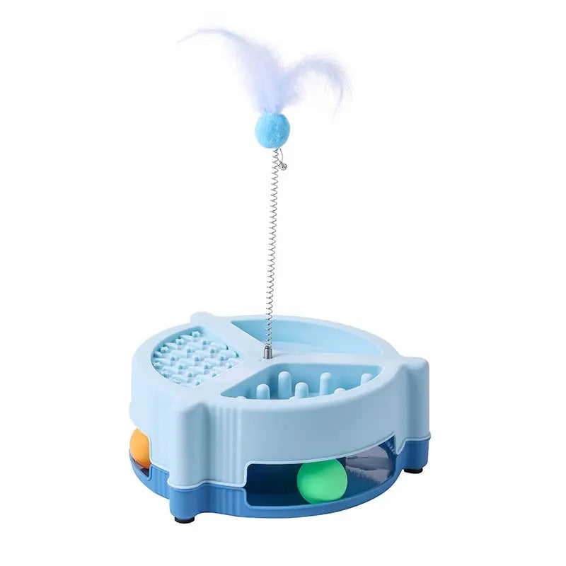 Cat Toy Spin Tray with Water & Food Bowl_CWMM5144