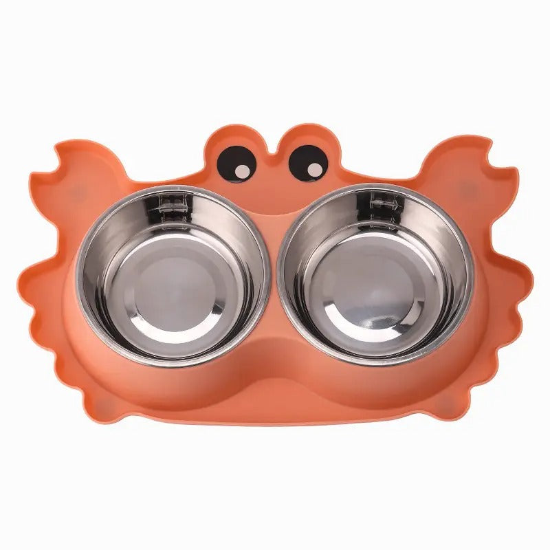 Crab Dual Pet Cat Dog Bowl,Detachable Non-Slip_CWMM5156