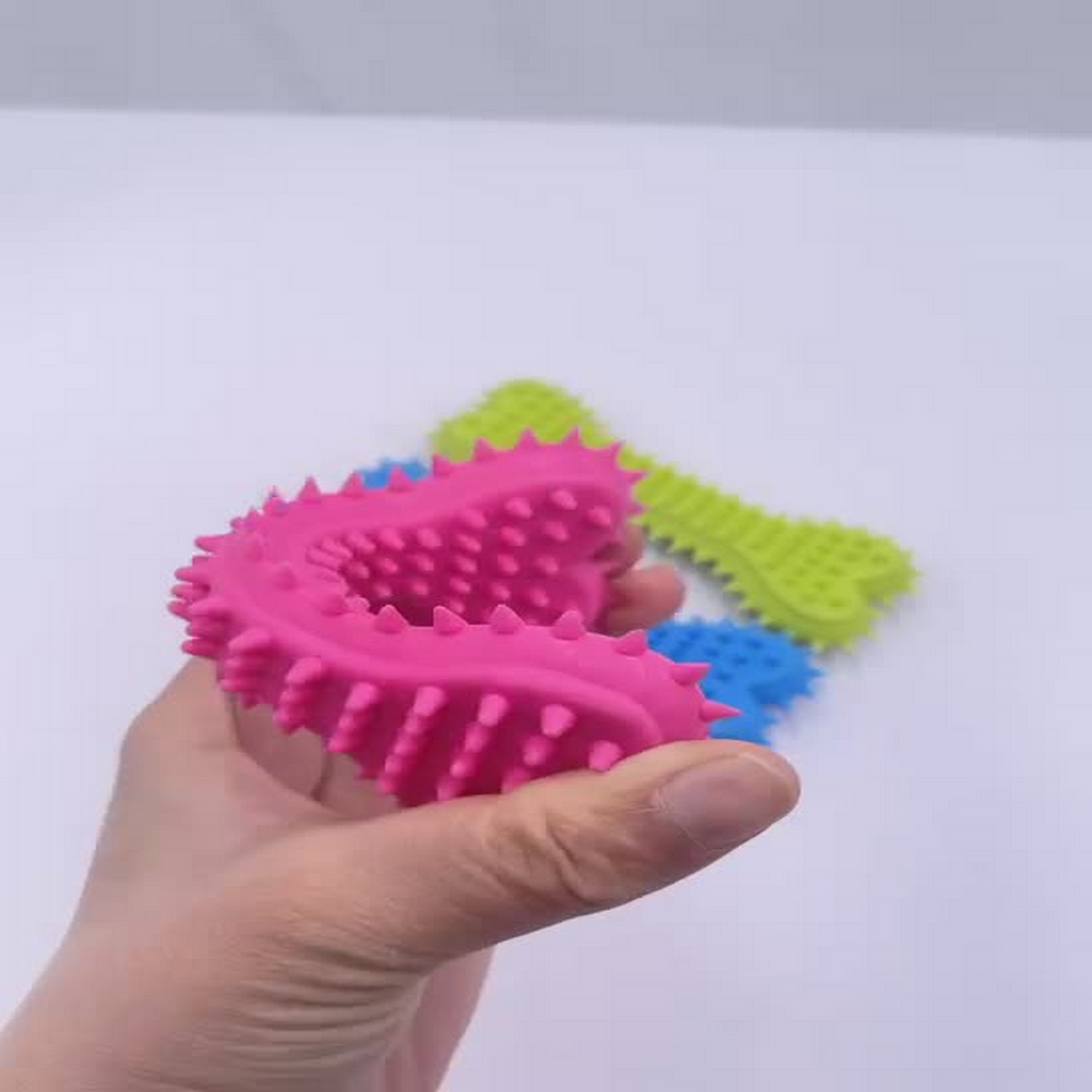 Durable TPR Dog Toy - Heart Bone for Teeth Care_CWMM7223