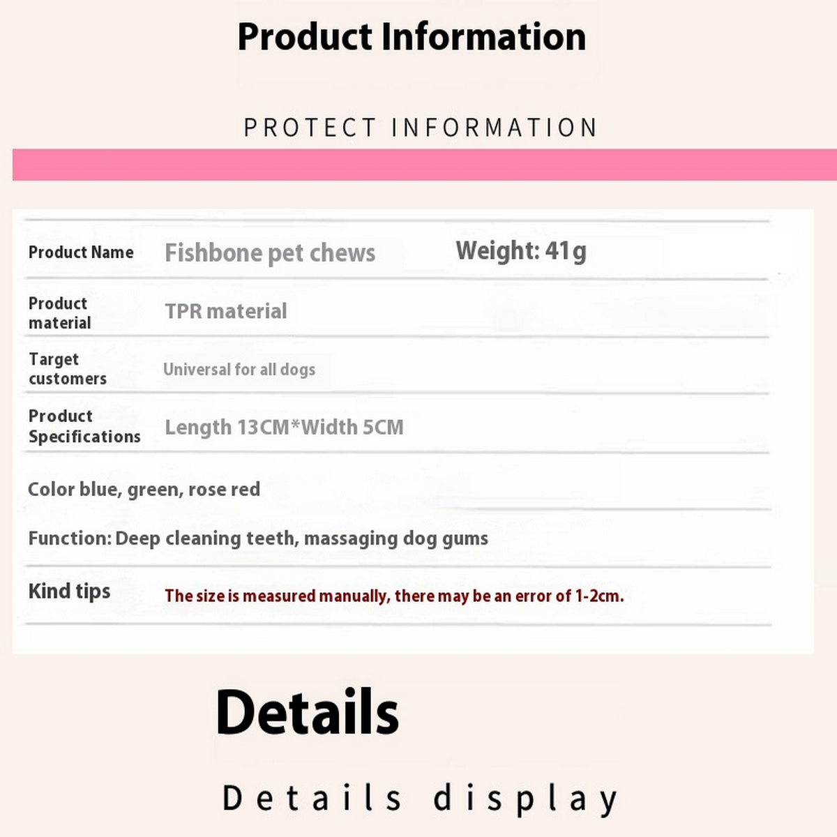 Durable Fish Bone Toy - TPR Chew for Dogs & Cats_CWMM7224