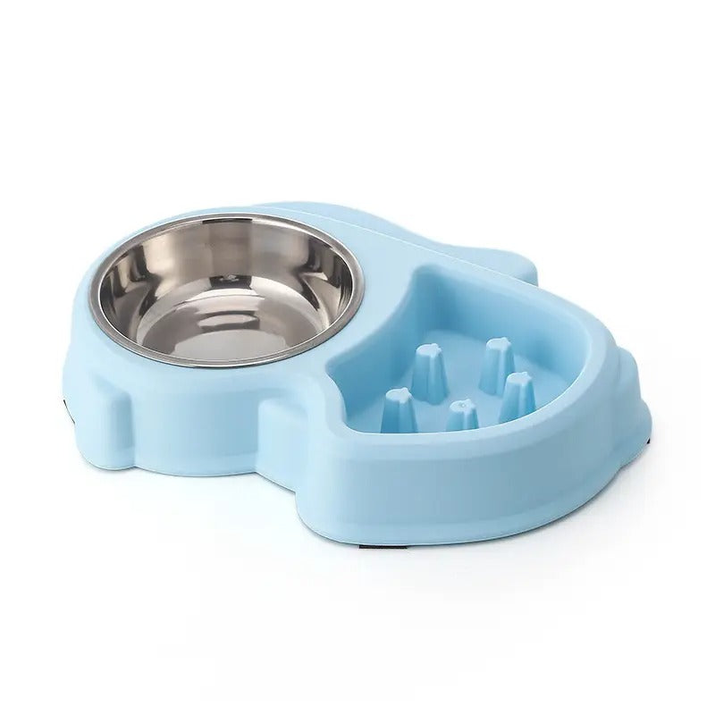 Cartoon Slow Feeder Dual Pet Bowl,Water & Food_CWMM5232