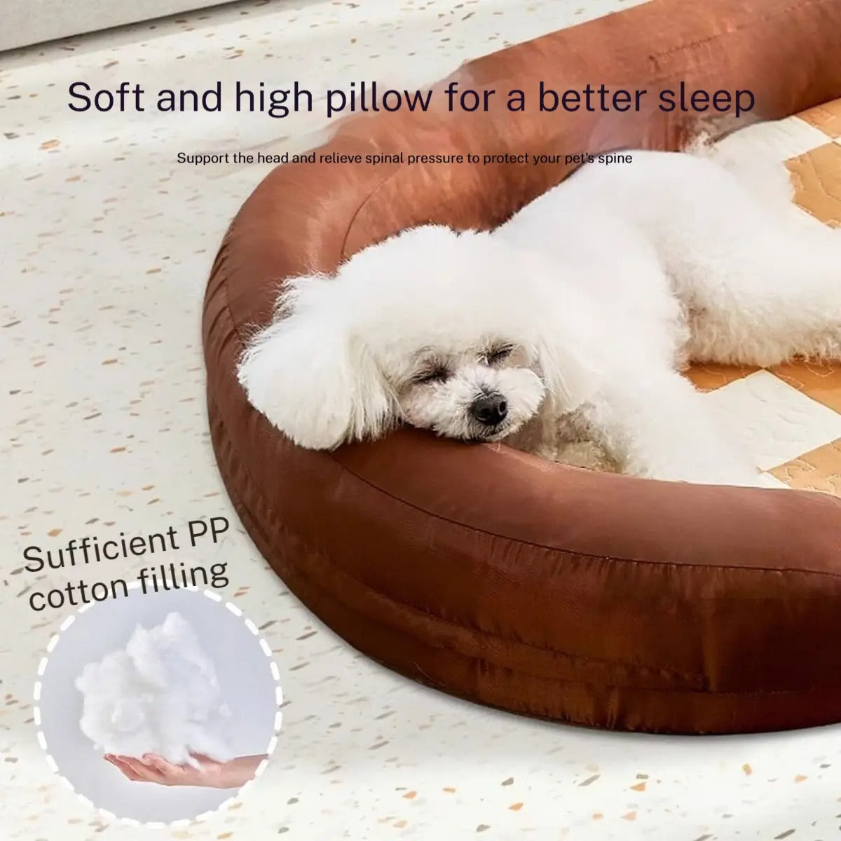 Cooling Pet Bed with Soft Tall Pillow_CWMM7048