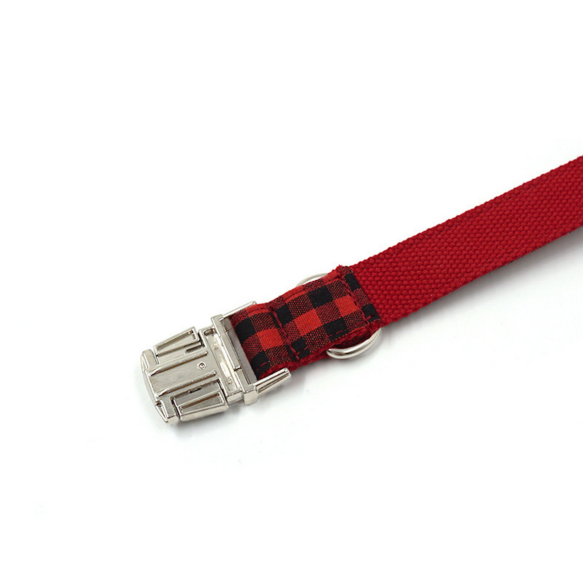 Dog Collar – Red Black Plaid_CWMM7094