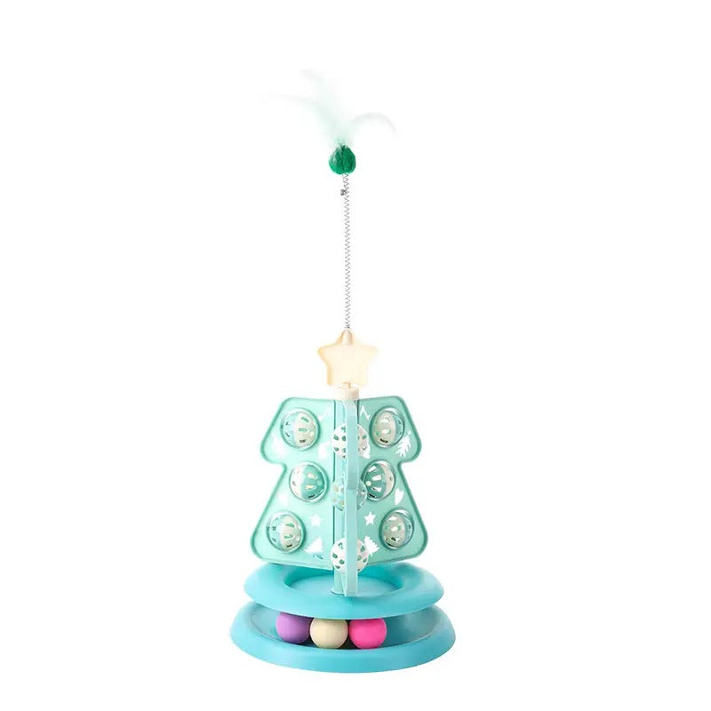 Christmas Tree Shape Cat Toy, with Teaser Wand_CWMM5147