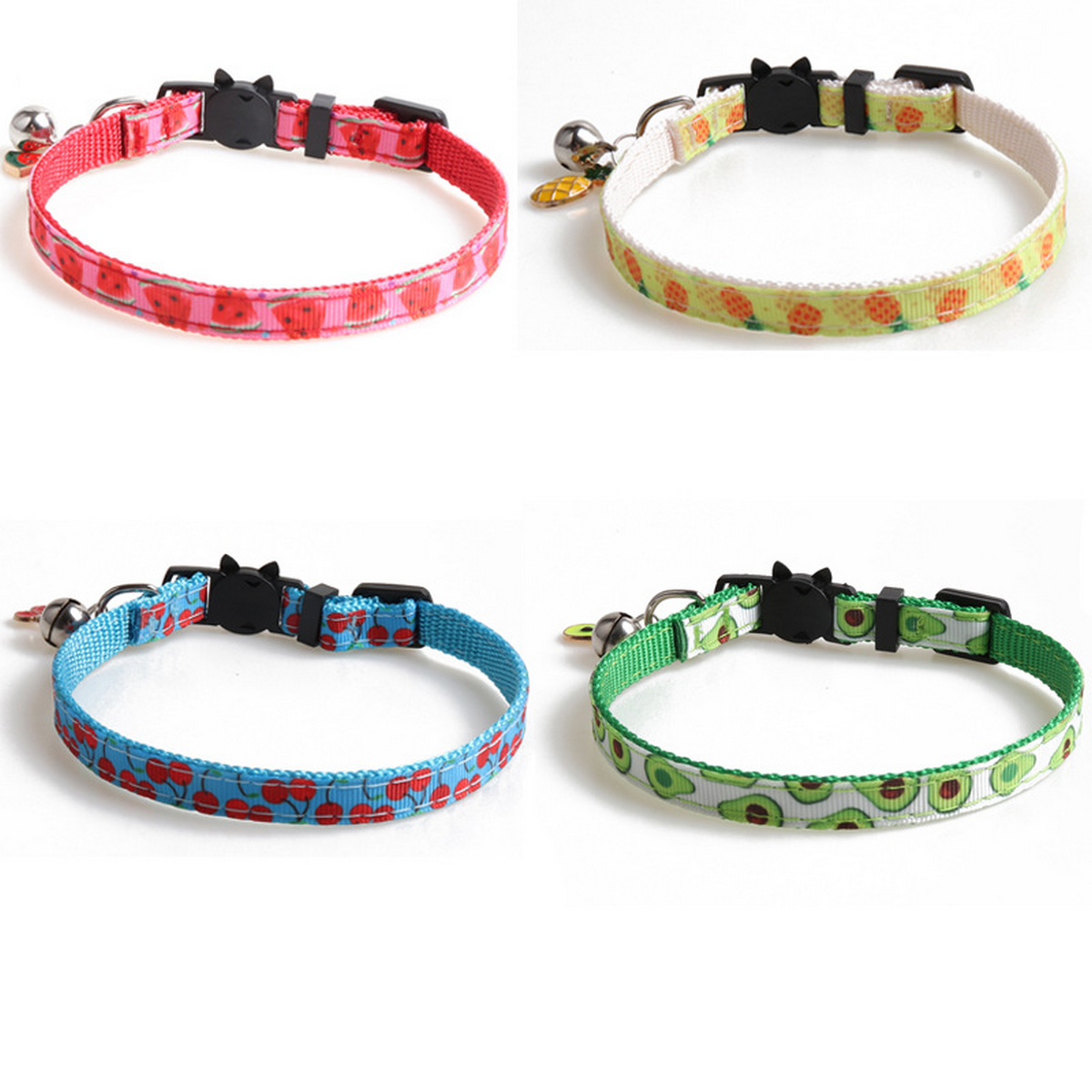 Fruit Charm Cat Collar with Bell – Woven Strap_CWMM7760