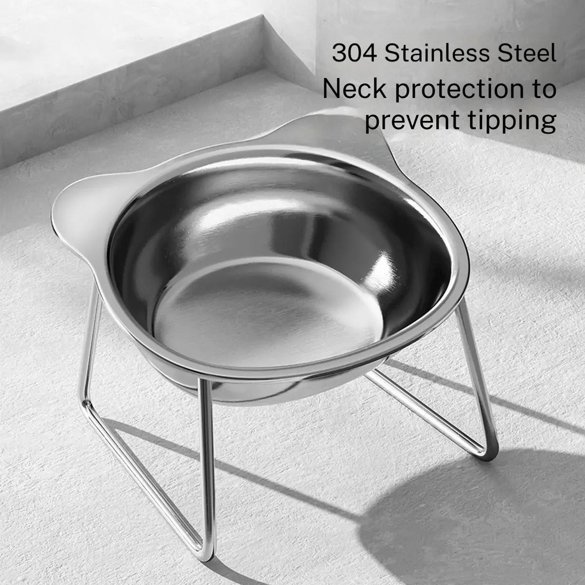 Elevated 304 Stainless Steel Anti-Spill Pet Bowl_CWMM6255