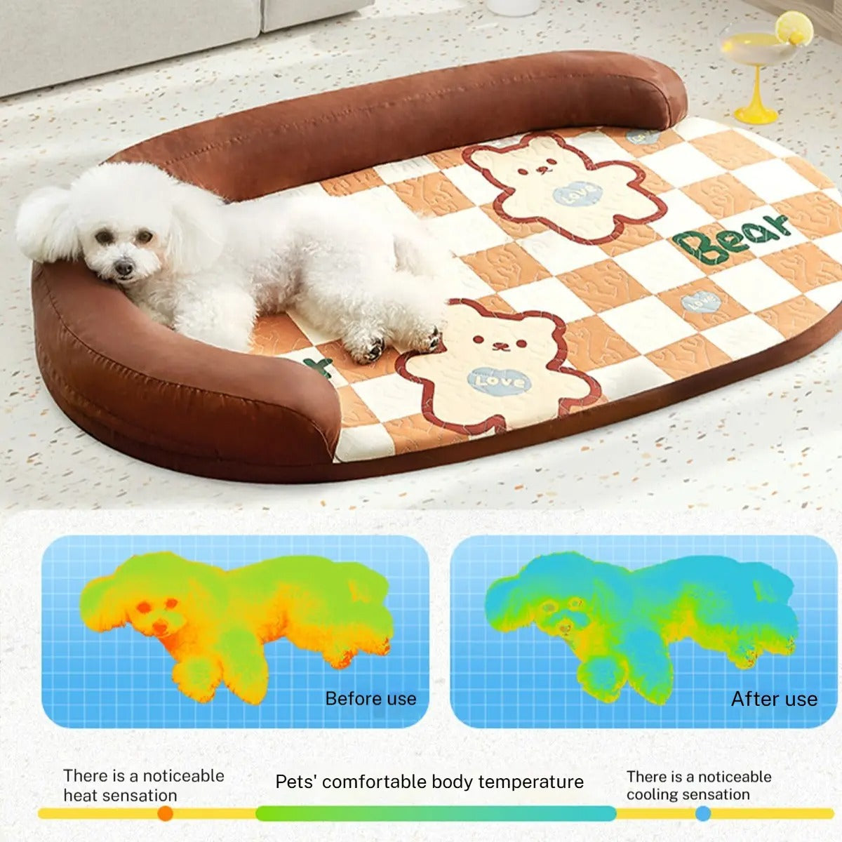 Cooling Pet Bed with Soft Tall Pillow_CWMM7048