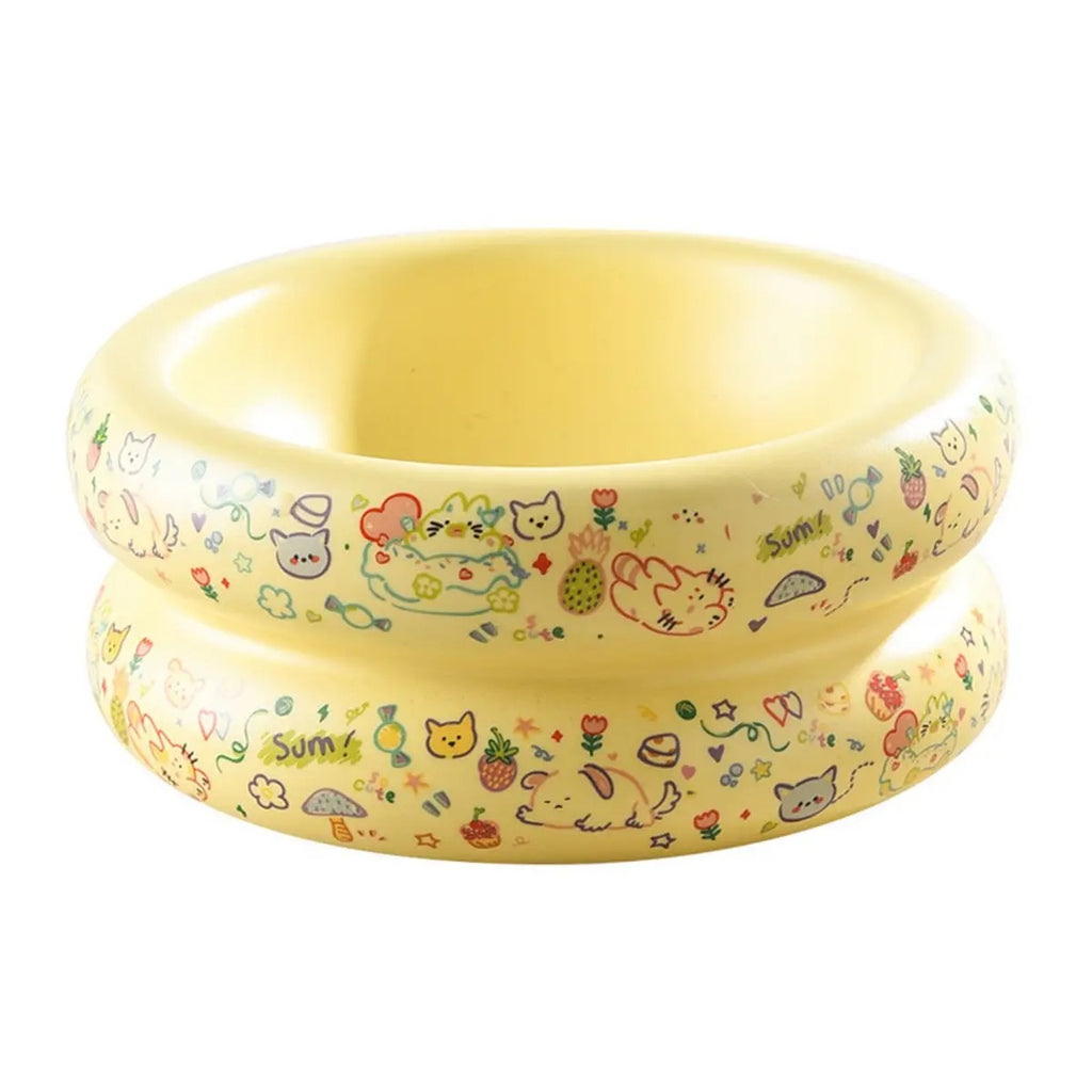 Graffiti Ceramic dog&Cat Bowl Anti-Spill Feeder_CWMM5945