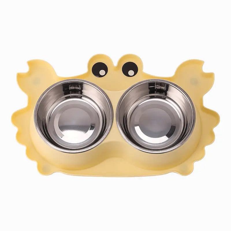 Crab Dual Pet Cat Dog Bowl,Detachable Non-Slip_CWMM5156