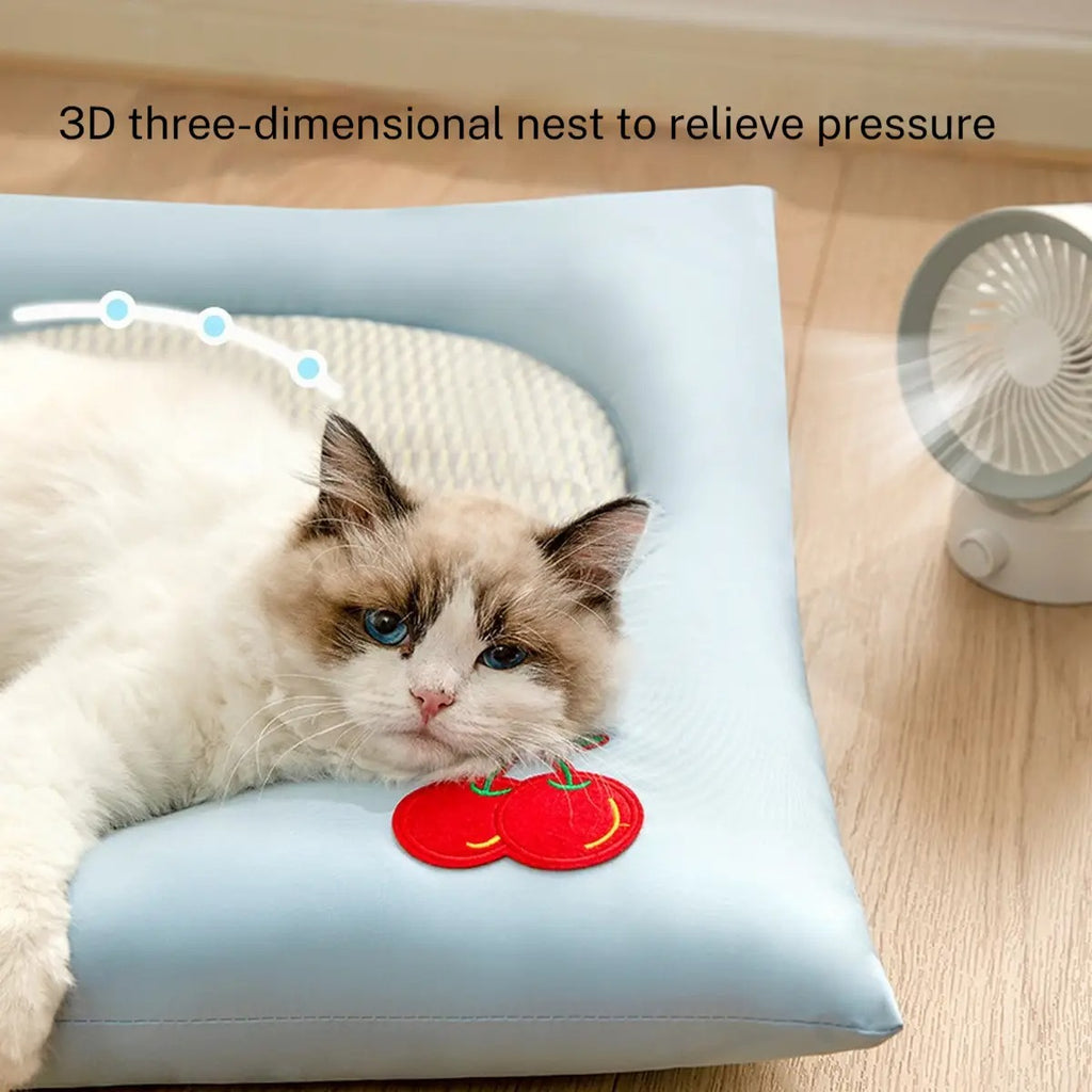 Cooling Summer Cat Bed with Ice Mat & Cushion_CWMM7033