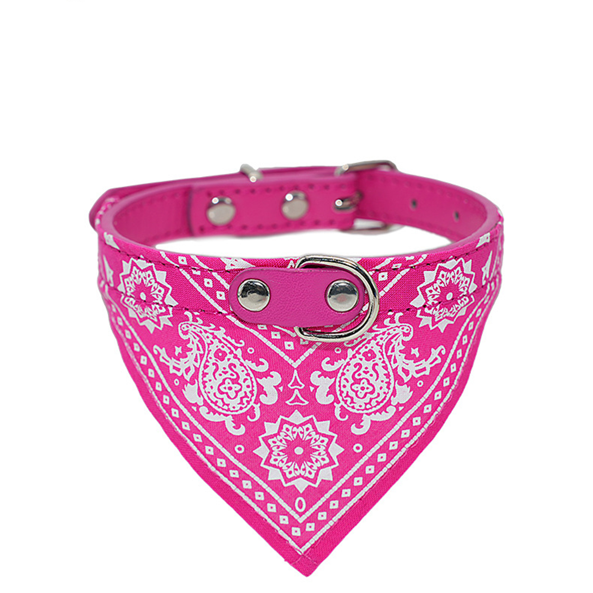 Four-Season PU Dog Collar with Triangle Bandana_CWMM7434