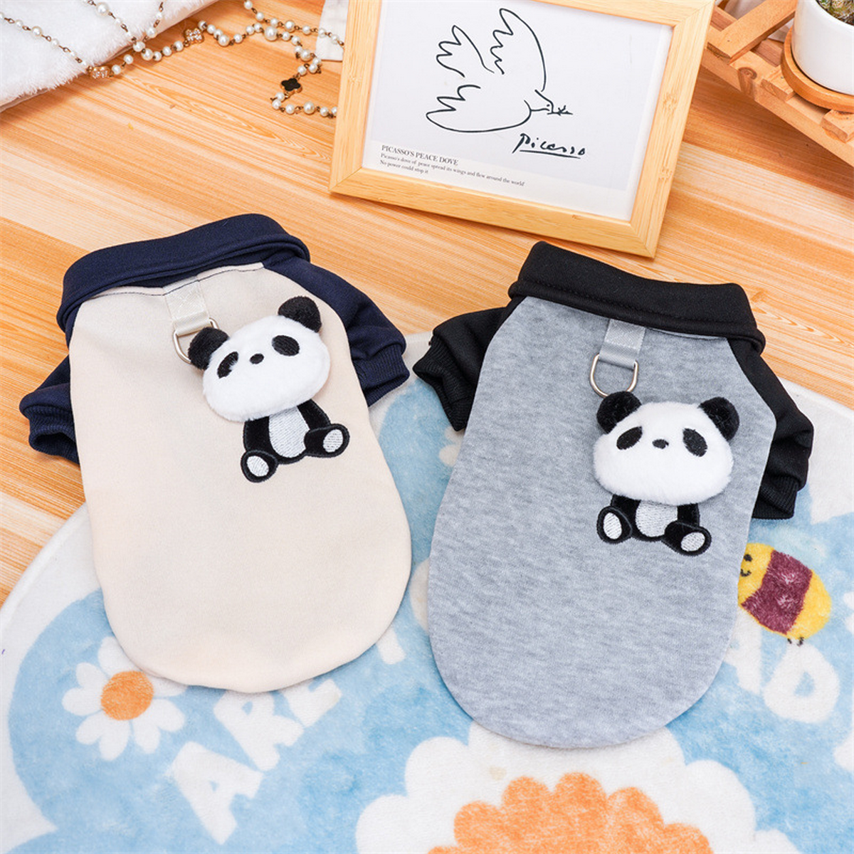 Panda Plush Pet Hoodie – Cute Dog & Cat Sweatshirt_CWMM7344