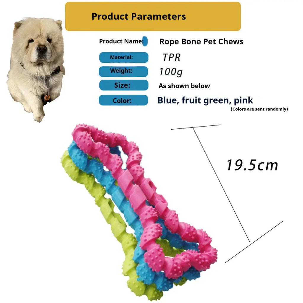Durable Rope Bone Dog Toy for Chewing & Teeth Care_CWMM7239