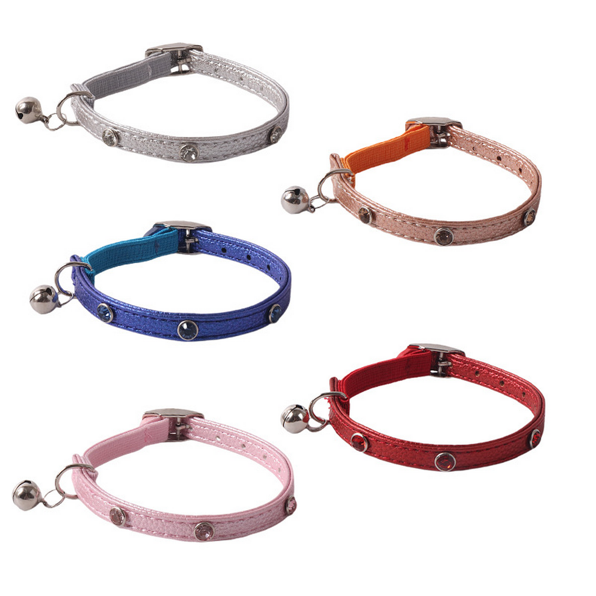 PU Leather Cat Collar – Rhinestone & Buckle_CWMM7732