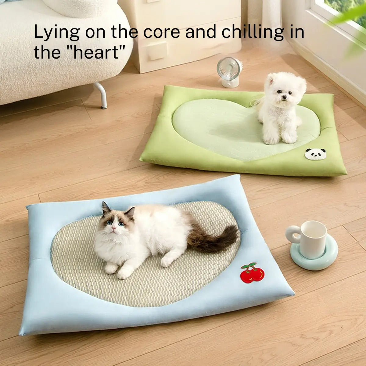 Cooling Summer Cat Bed with Ice Mat & Cushion_CWMM7033