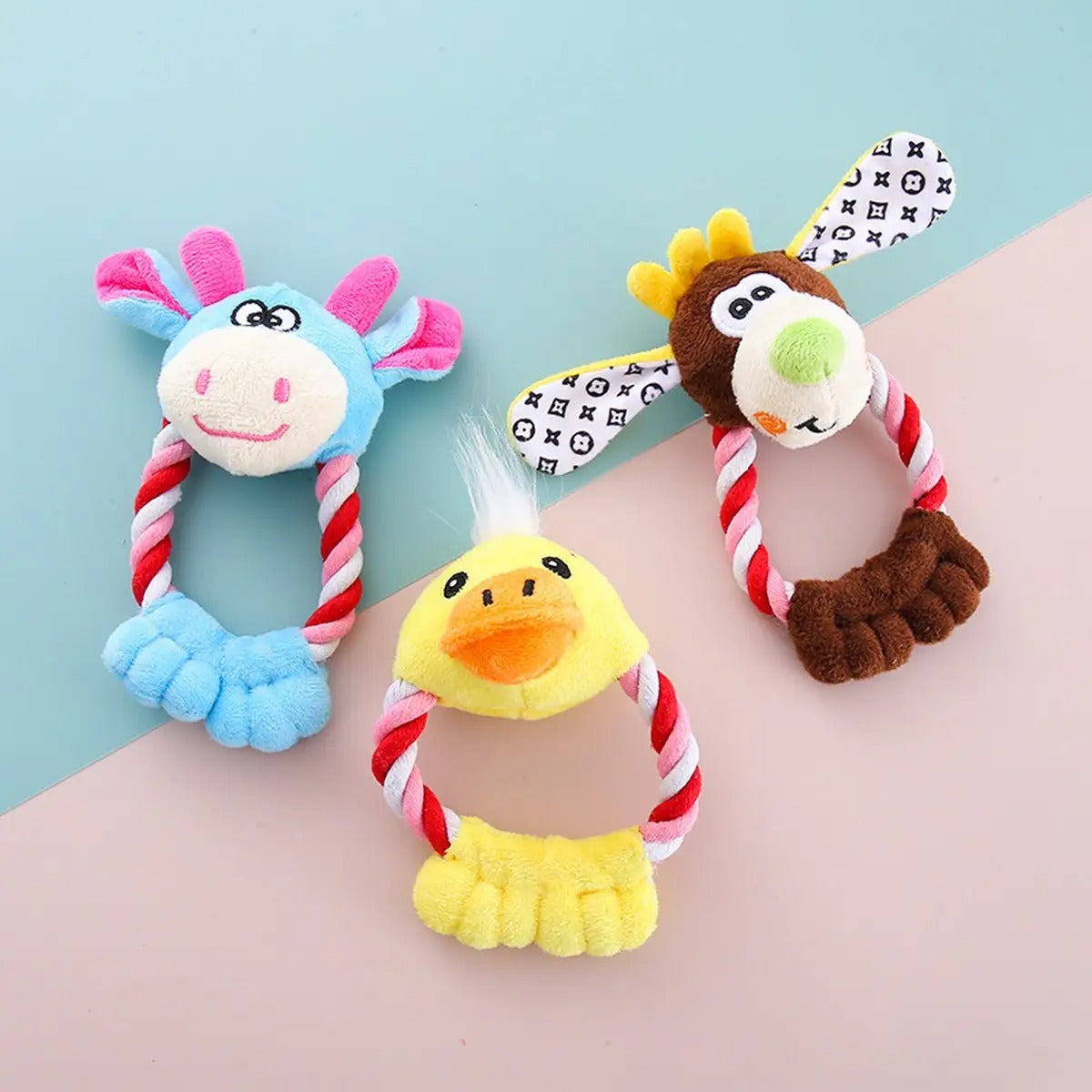 Cartoon Plush Rope Pet Chew Toy Interactive_CWMM5388