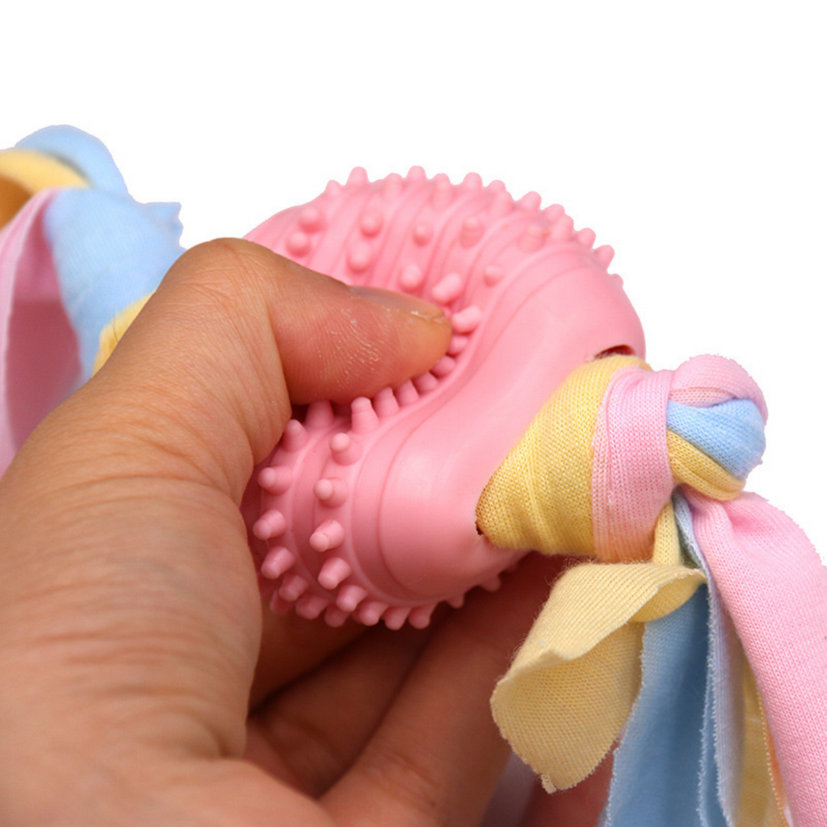 Chew Toy for Dogs with Fabric Strips & Rubber Ball_CWMM7231