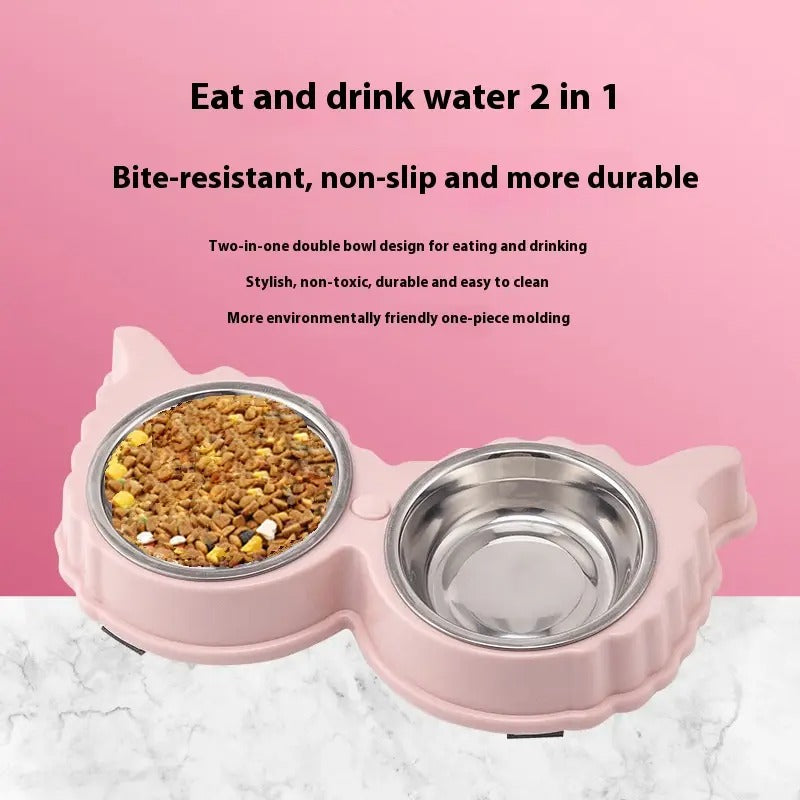 Double Pet Bowl, Non-Slip, Anti-Spill Dog,Cat Bowl_CWMM5189