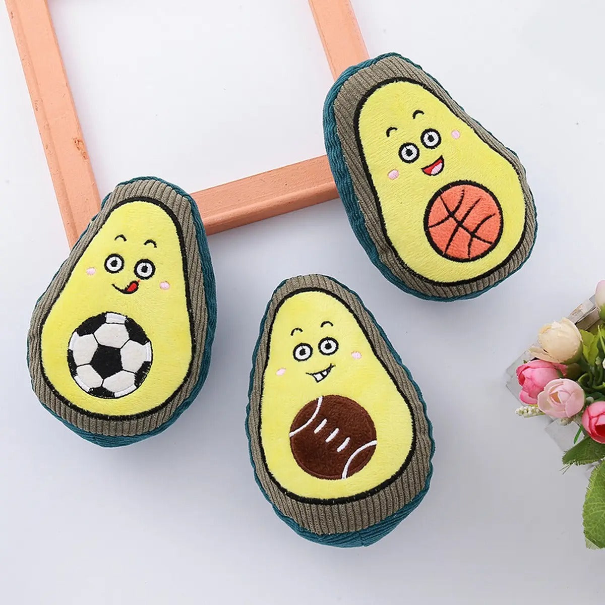 Corduroy Squeaky Dog Toy - Avocado, Ball & More_CWMM5449