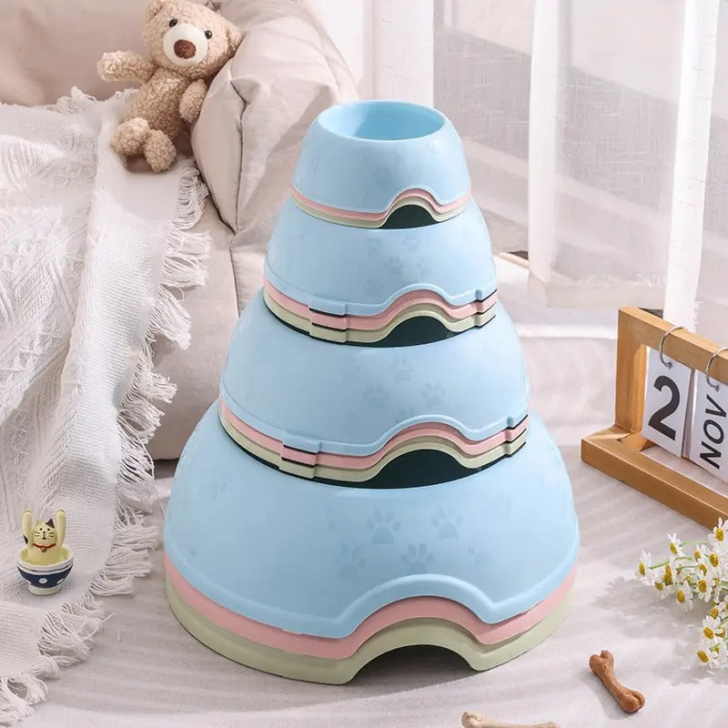 Large Paw Print Pet Bowl, Non-Slip, Easy to Clean_CWMM5146