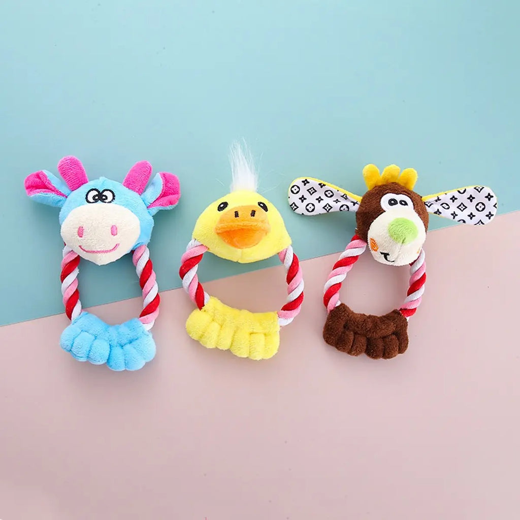 Cartoon Plush Rope Pet Chew Toy Interactive_CWMM5388