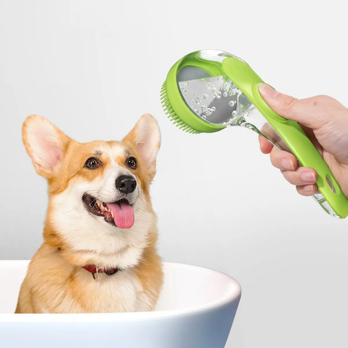 Long Handle Pet Bath Shampoo Brush Massager_CWMM6137