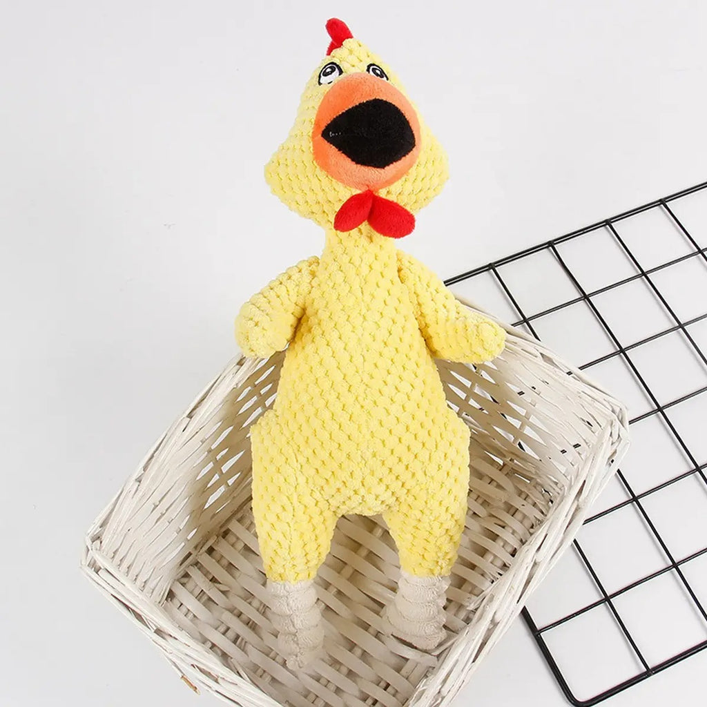 Durable Screaming Chicken Plush Toy for Dogs_CWMM5413