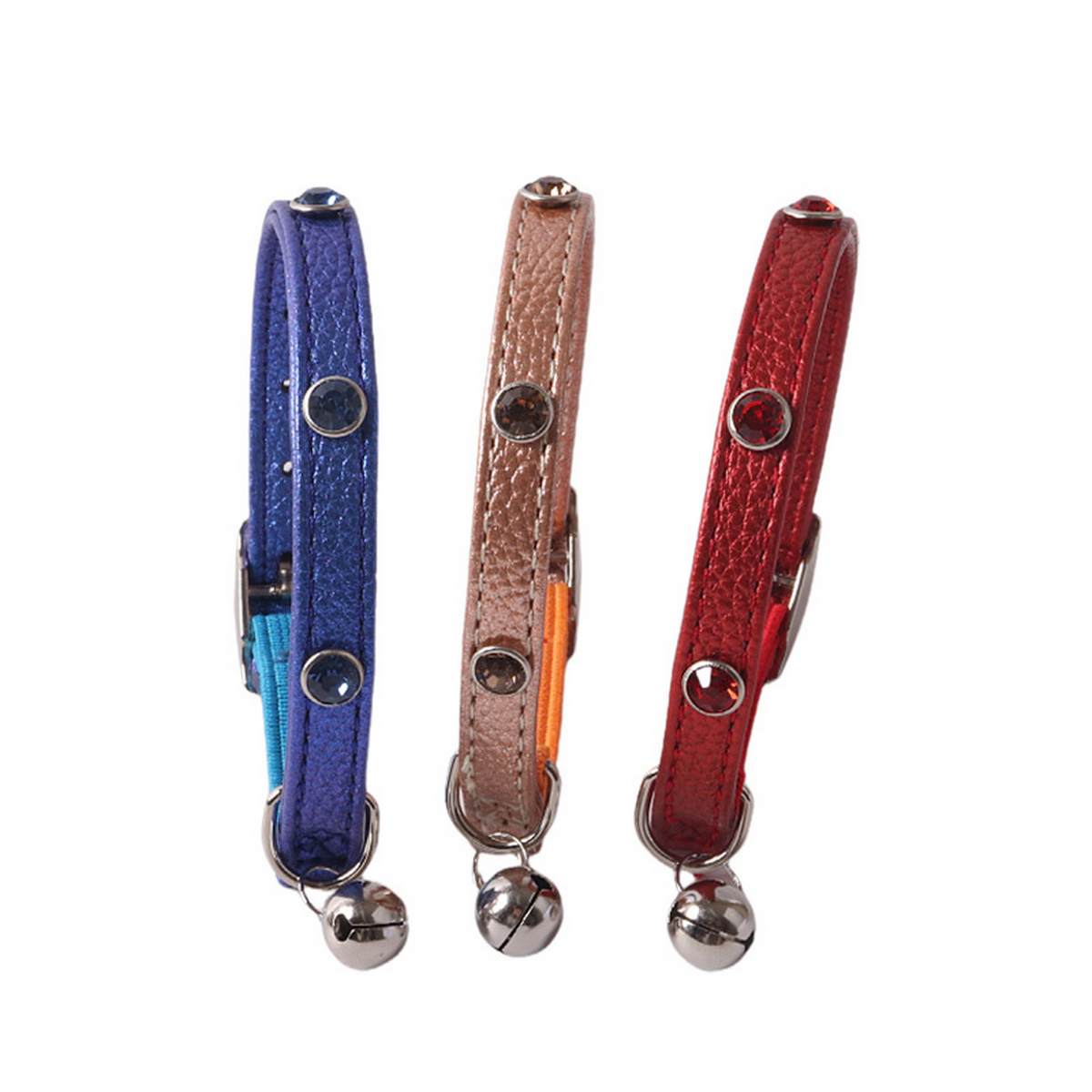 PU Leather Cat Collar – Rhinestone & Buckle_CWMM7732