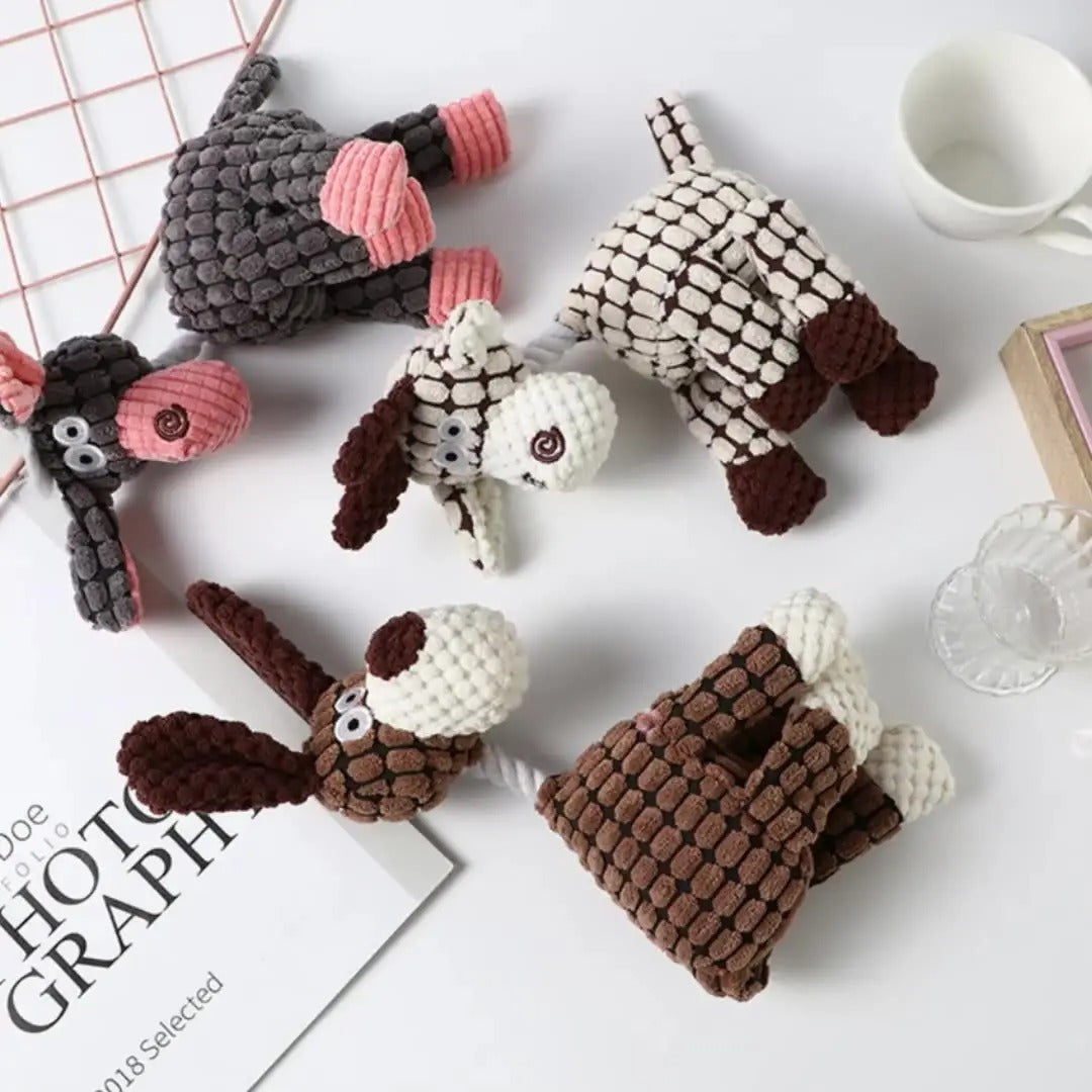 Cute Cartoon Plush Donkey Dog Chew Rope Pet Toy_CWMM5239