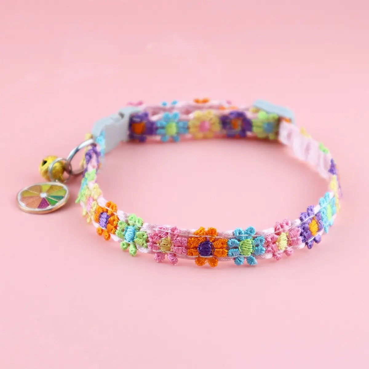 Colorful Lace Pet Collar with Bell for Cats & Dogs_CWMM5963