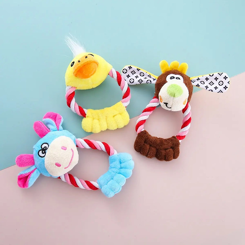 Cartoon Plush Rope Pet Chew Toy Interactive_CWMM5388