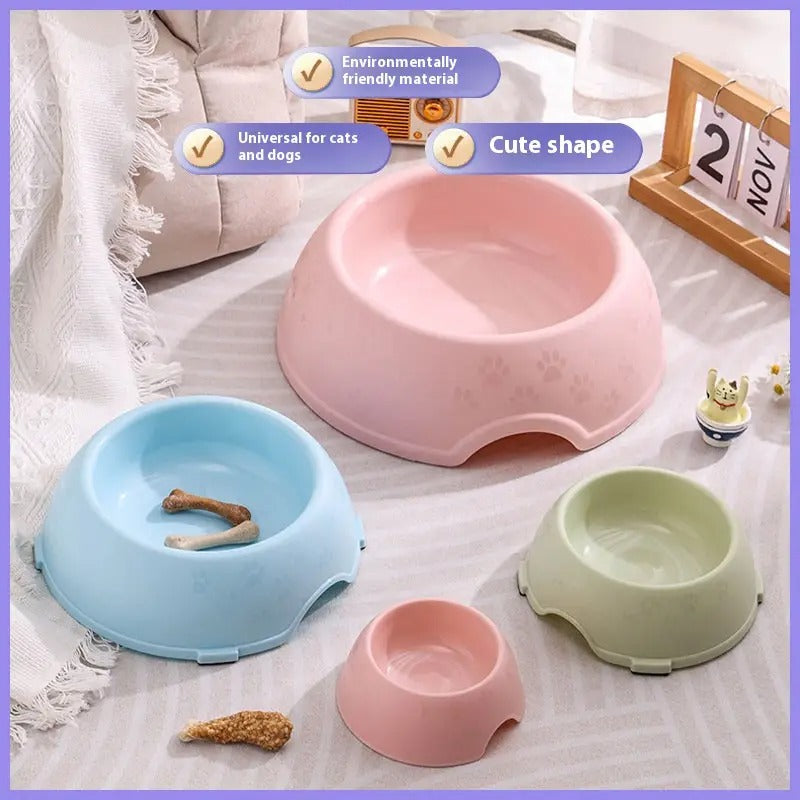 Large Paw Print Pet Bowl, Non-Slip, Easy to Clean_CWMM5146