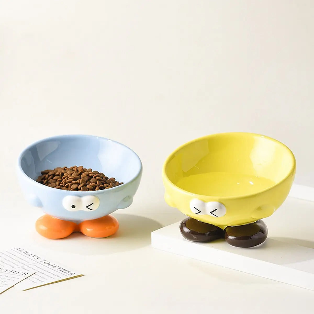 Creative Elevated Pet Bowl with Fun Expressions_CWMM5942