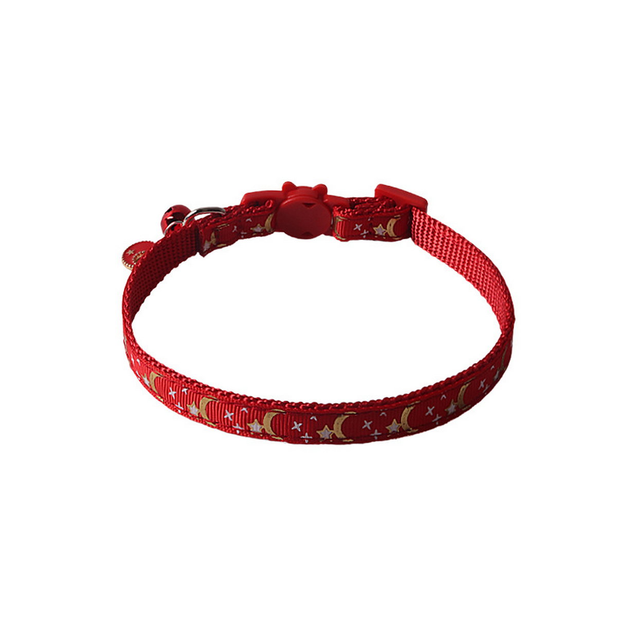Moon & Stars Cat Collar – Gold Foil & Bell_CWMM7619