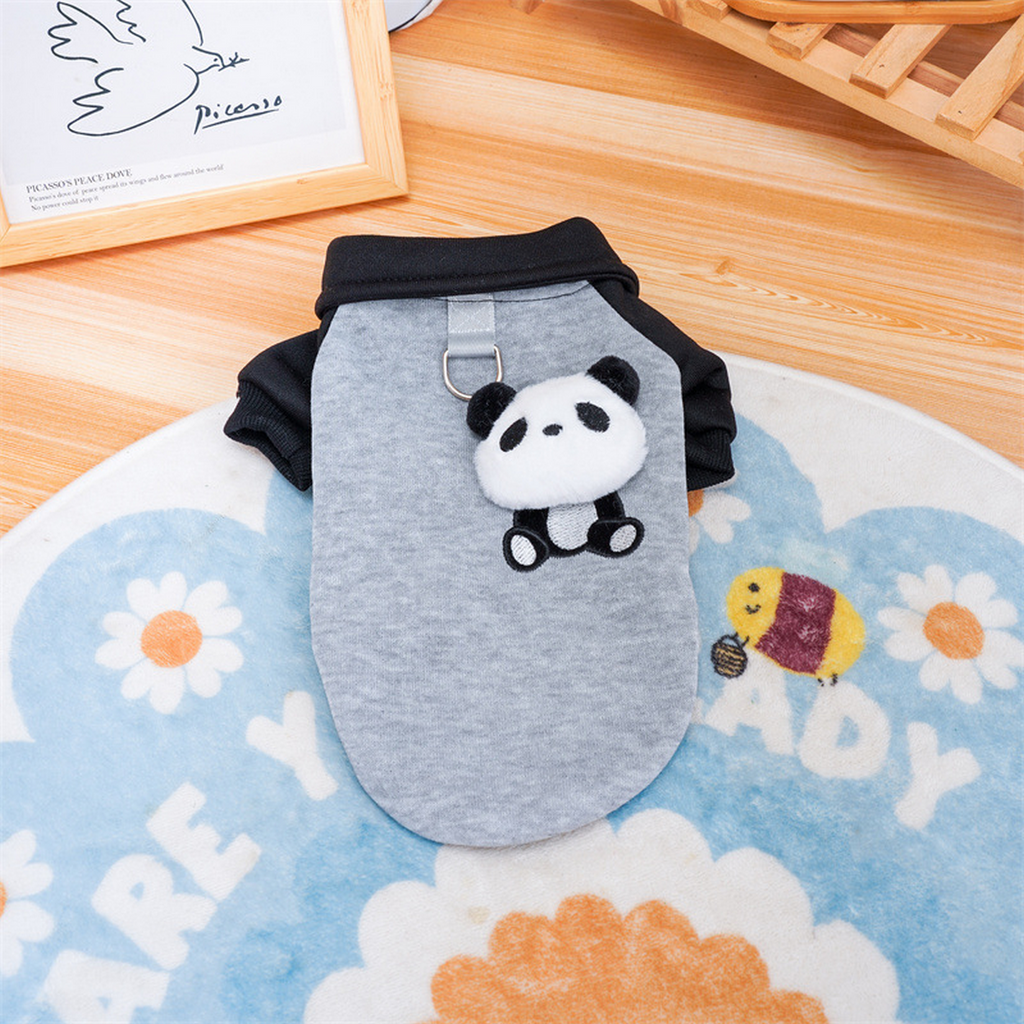 Panda Plush Pet Hoodie – Cute Dog & Cat Sweatshirt_CWMM7344