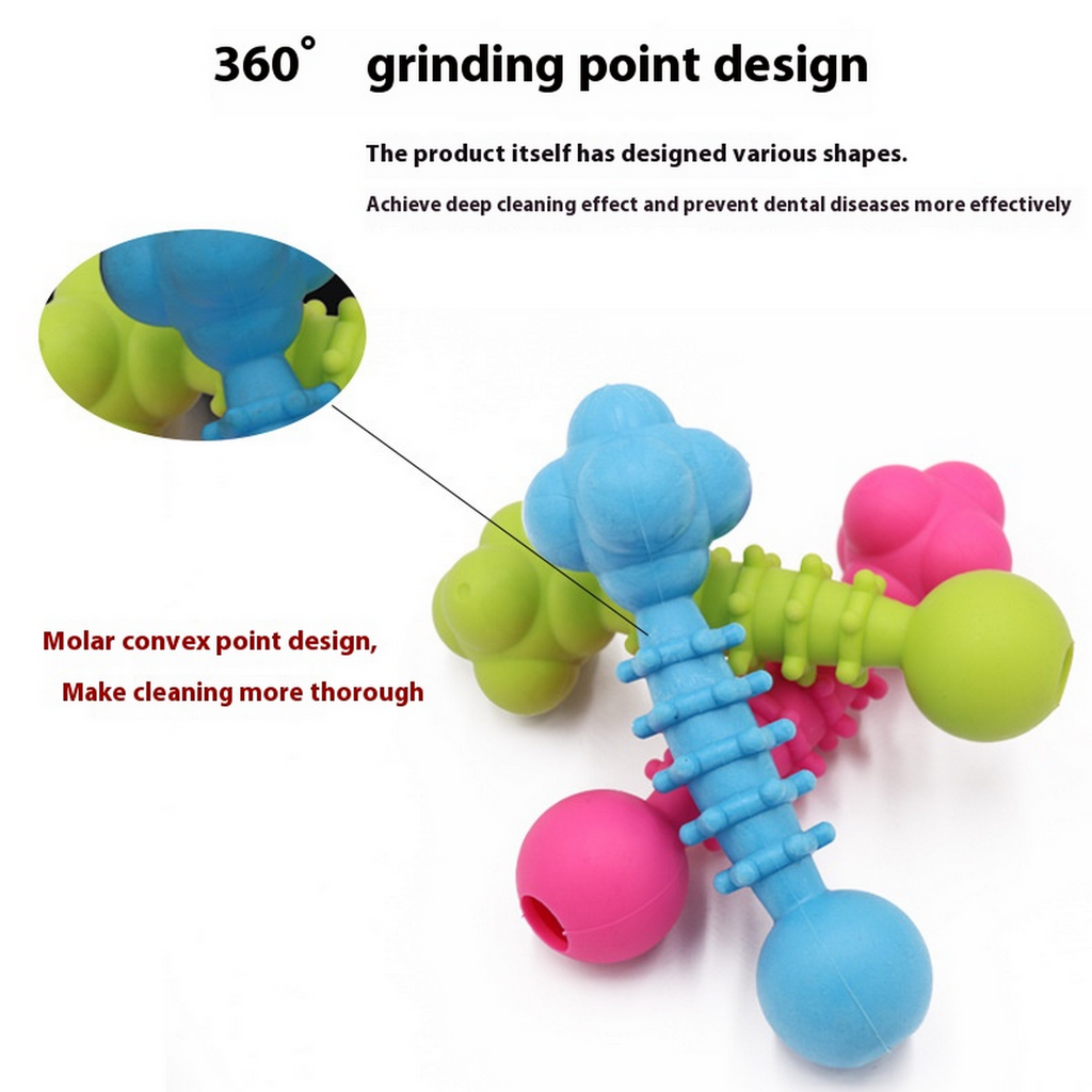 Durable Rubber Dog Chew Barbell Toy for Teeth Care_CWMM7241