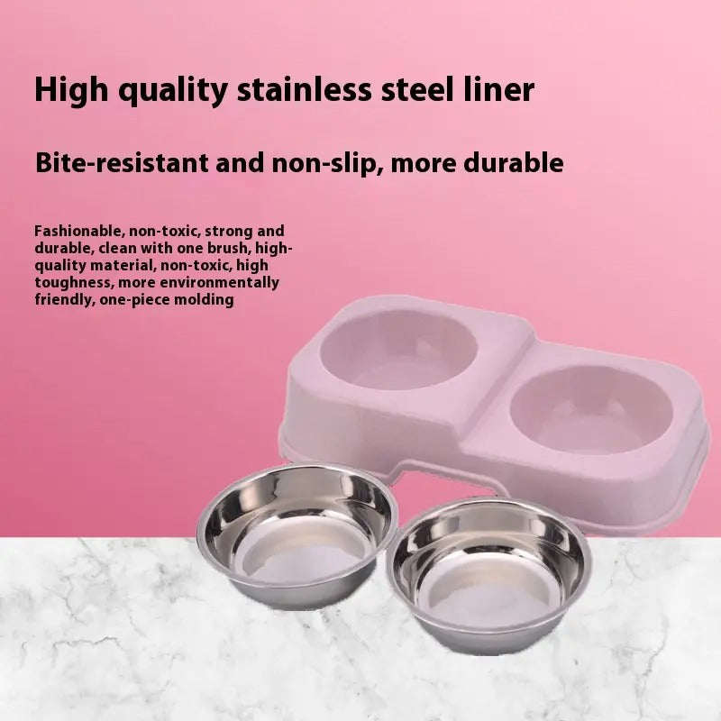 Dual Pet Bowl, Non-Slip, Spill-Proof Dog/Cat Bowl_CWMM5219