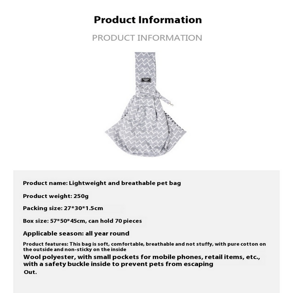 Breathable Foldable Pet Sling Carrier_CWMM6893