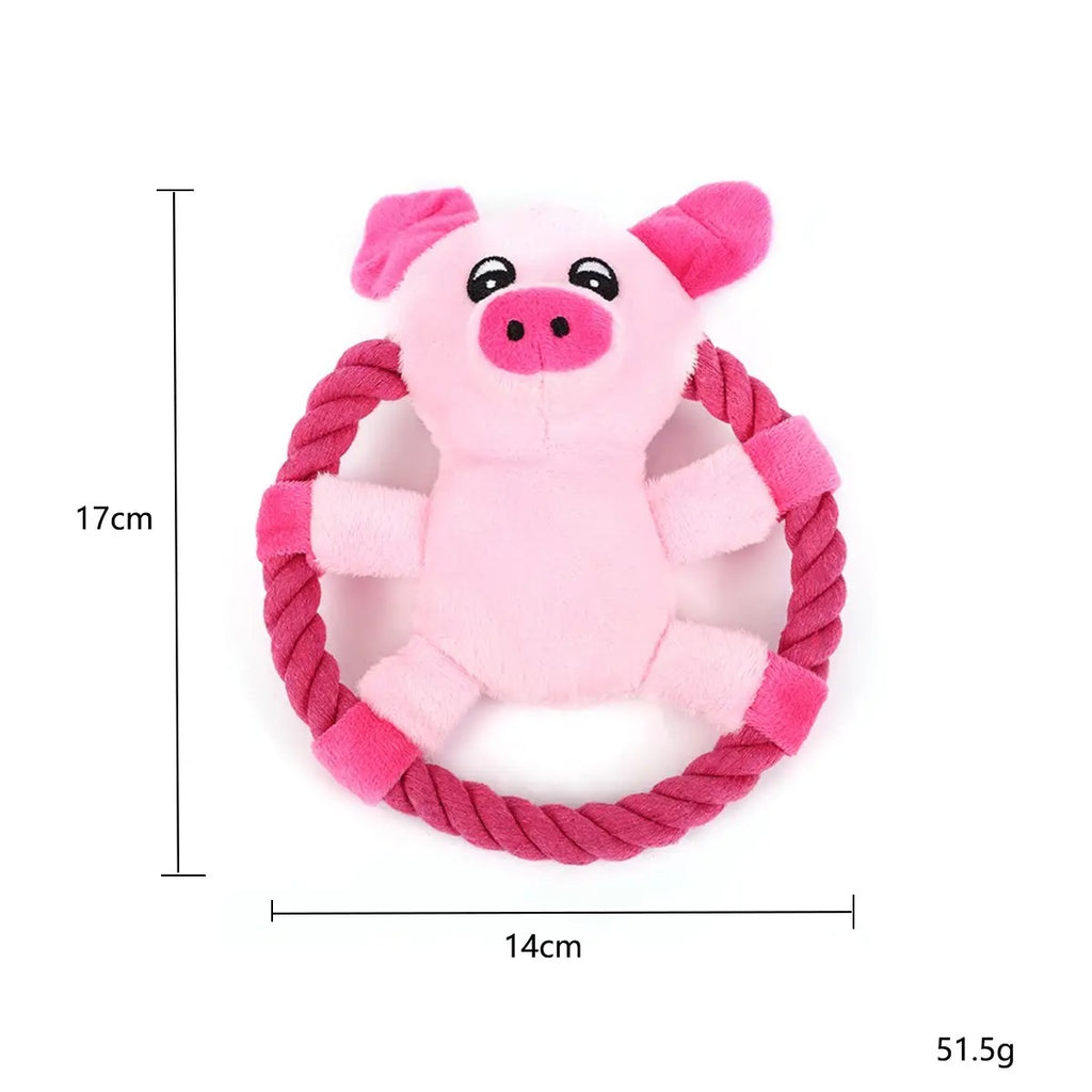 Durable Plush Dog Frisbee - Interactive Pet Toy_CWMM5444