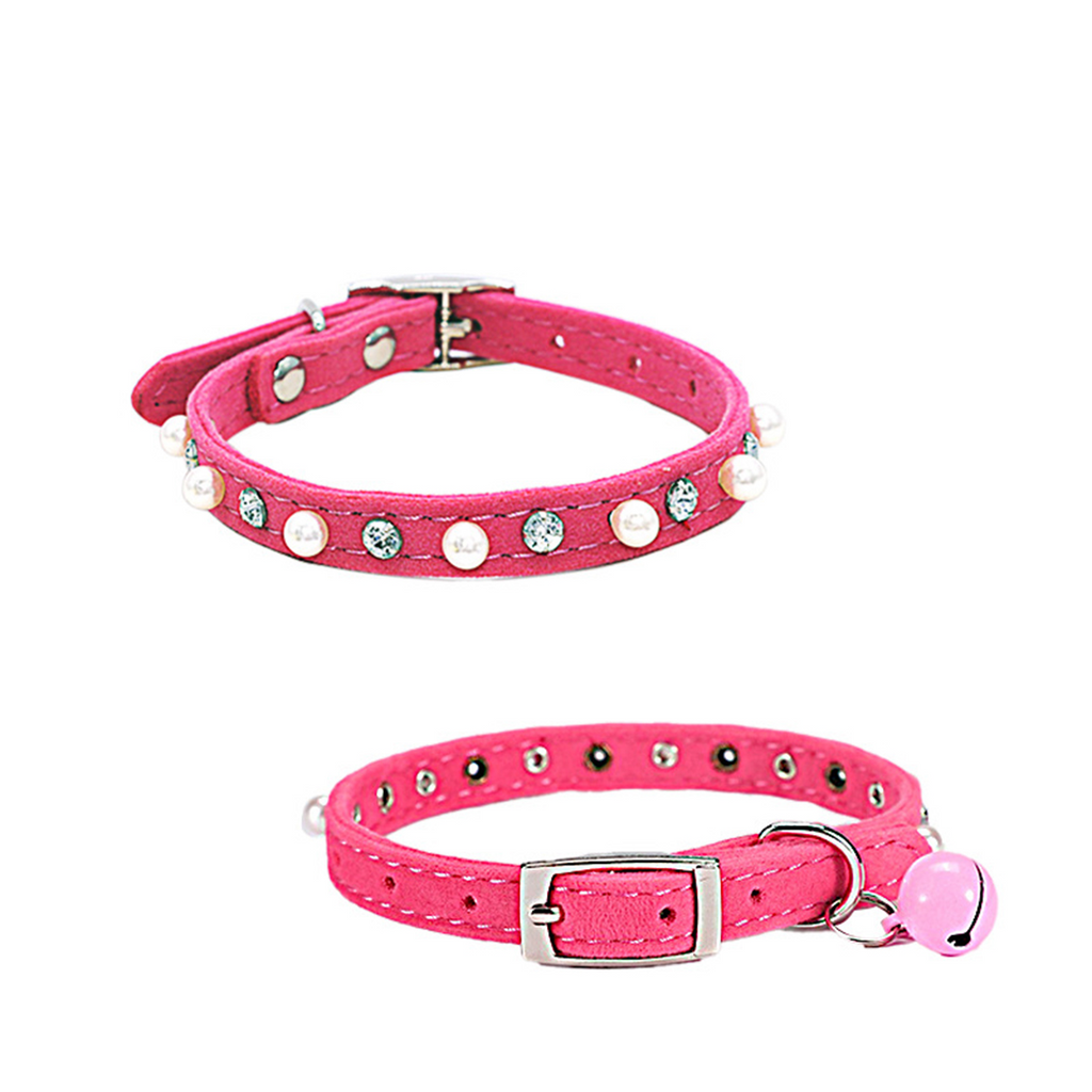 Cute Bell & Rhinestone Pet Collar for Dogs & Cats_CWMM7428