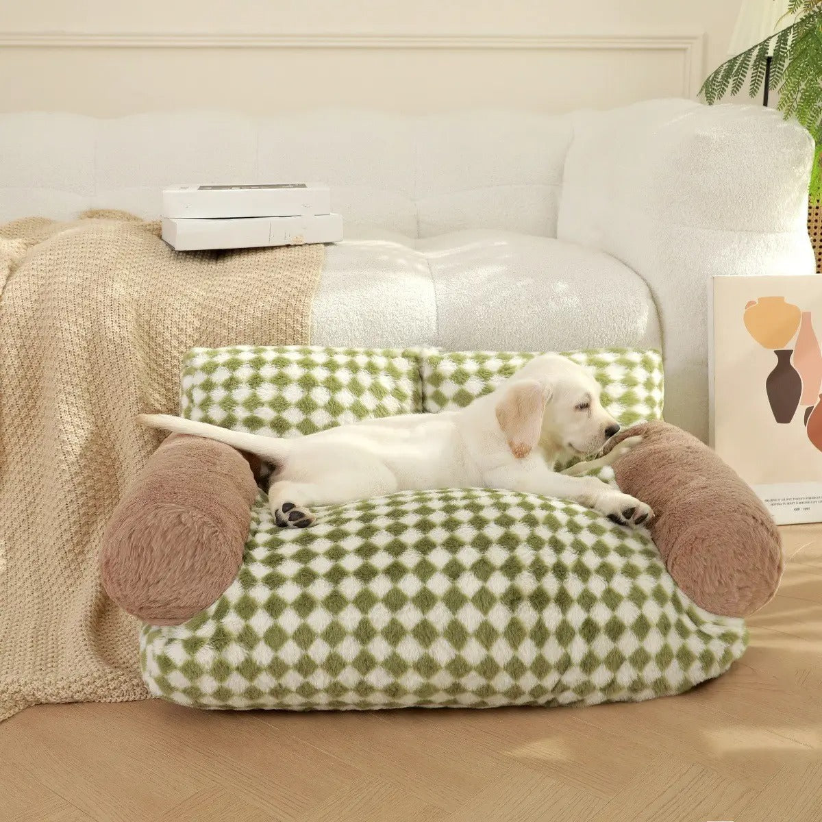 High-Density Bunny Fur Pet Sofa Bed, Washable_CWMM5271