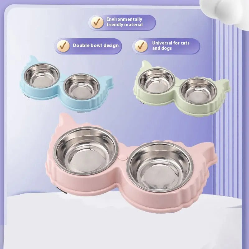 Double Pet Bowl, Non-Slip, Anti-Spill Dog,Cat Bowl_CWMM5189