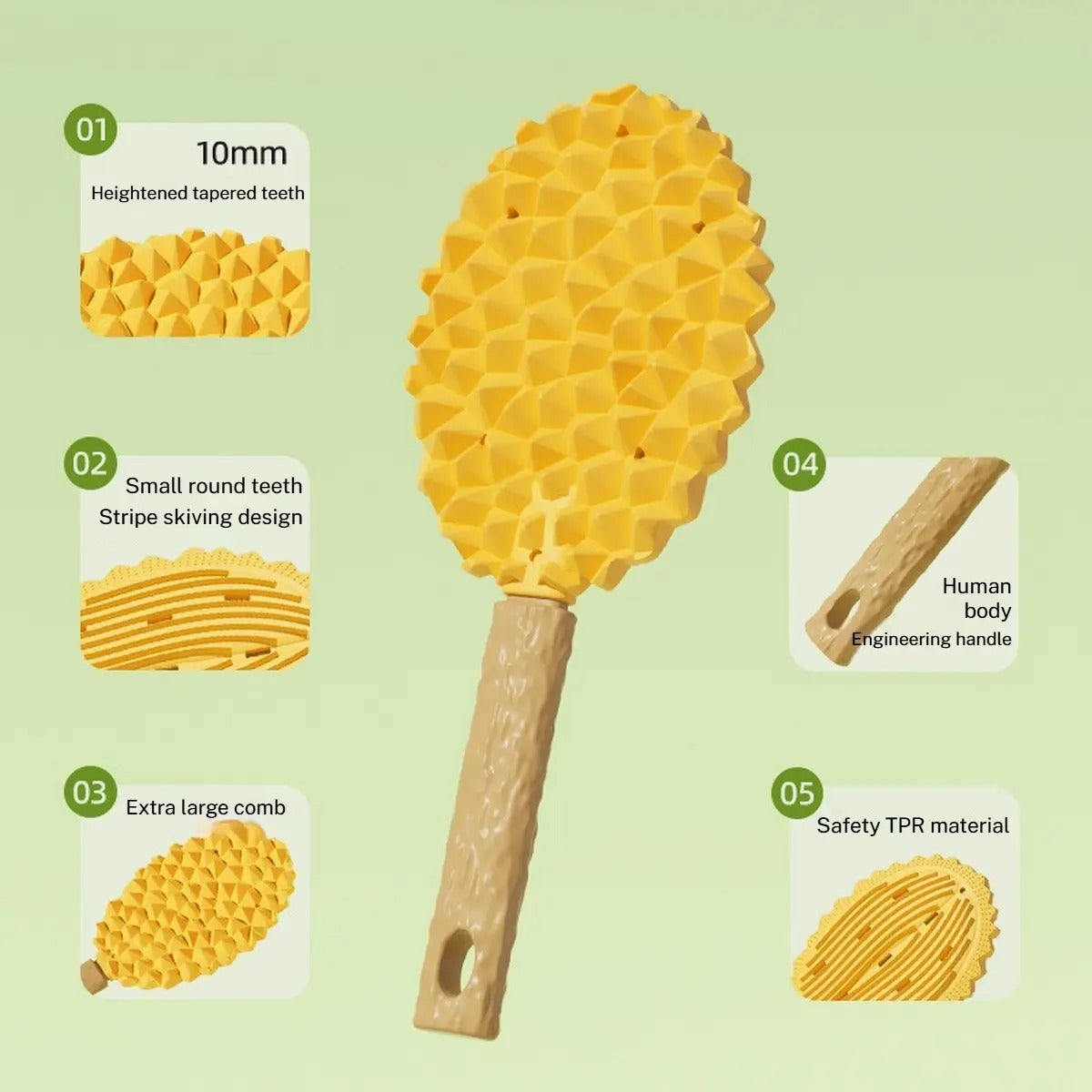 Durian Cat Massage Brush Deshedding Grooming Tool_CWMM6133