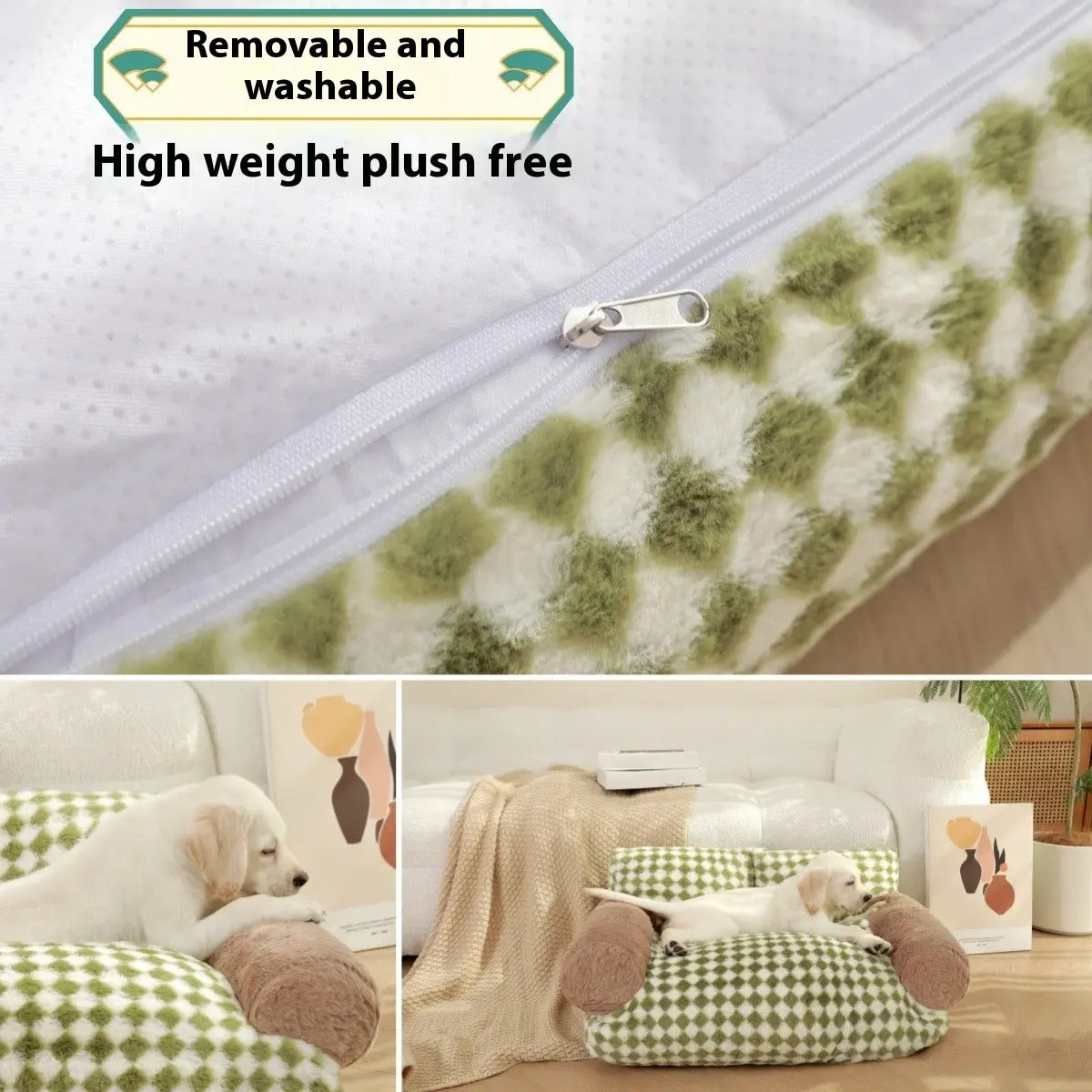 High-Density Bunny Fur Pet Sofa Bed, Washable_CWMM5271