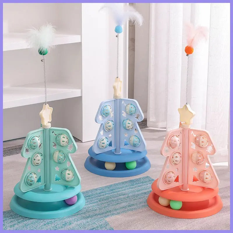Christmas Tree Shape Cat Toy, with Teaser Wand_CWMM5147
