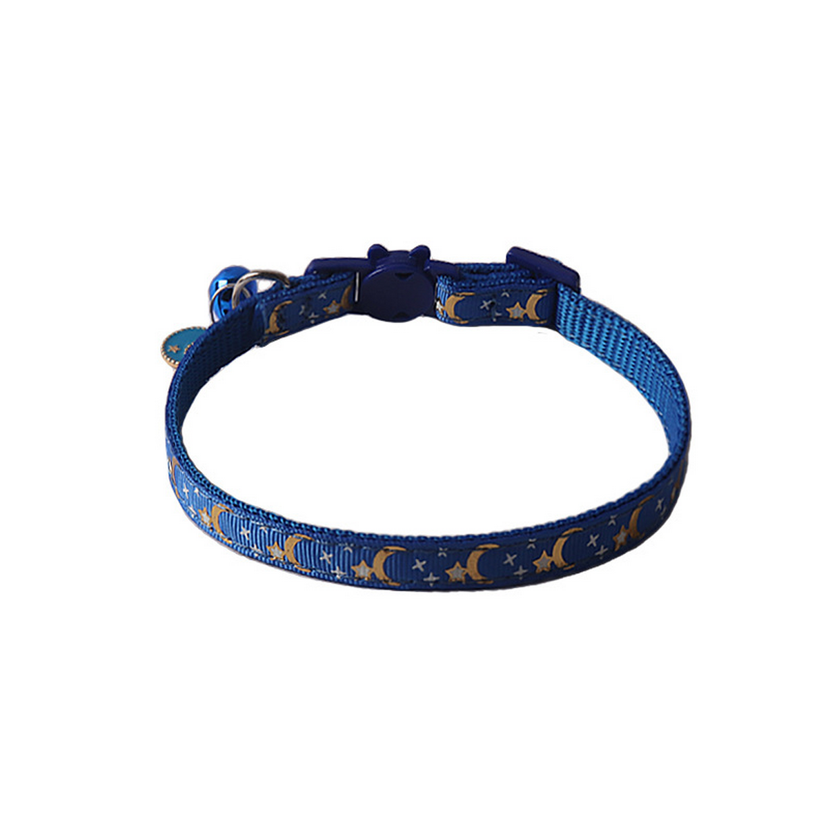 Moon & Stars Cat Collar – Gold Foil & Bell_CWMM7619