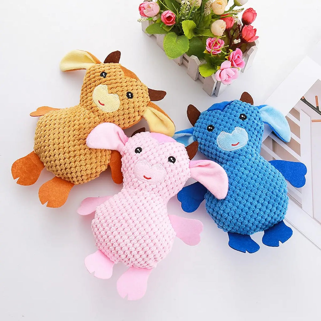 Corn Fleece Cow Pet Toy - Durable and Chewable_CWMM5442